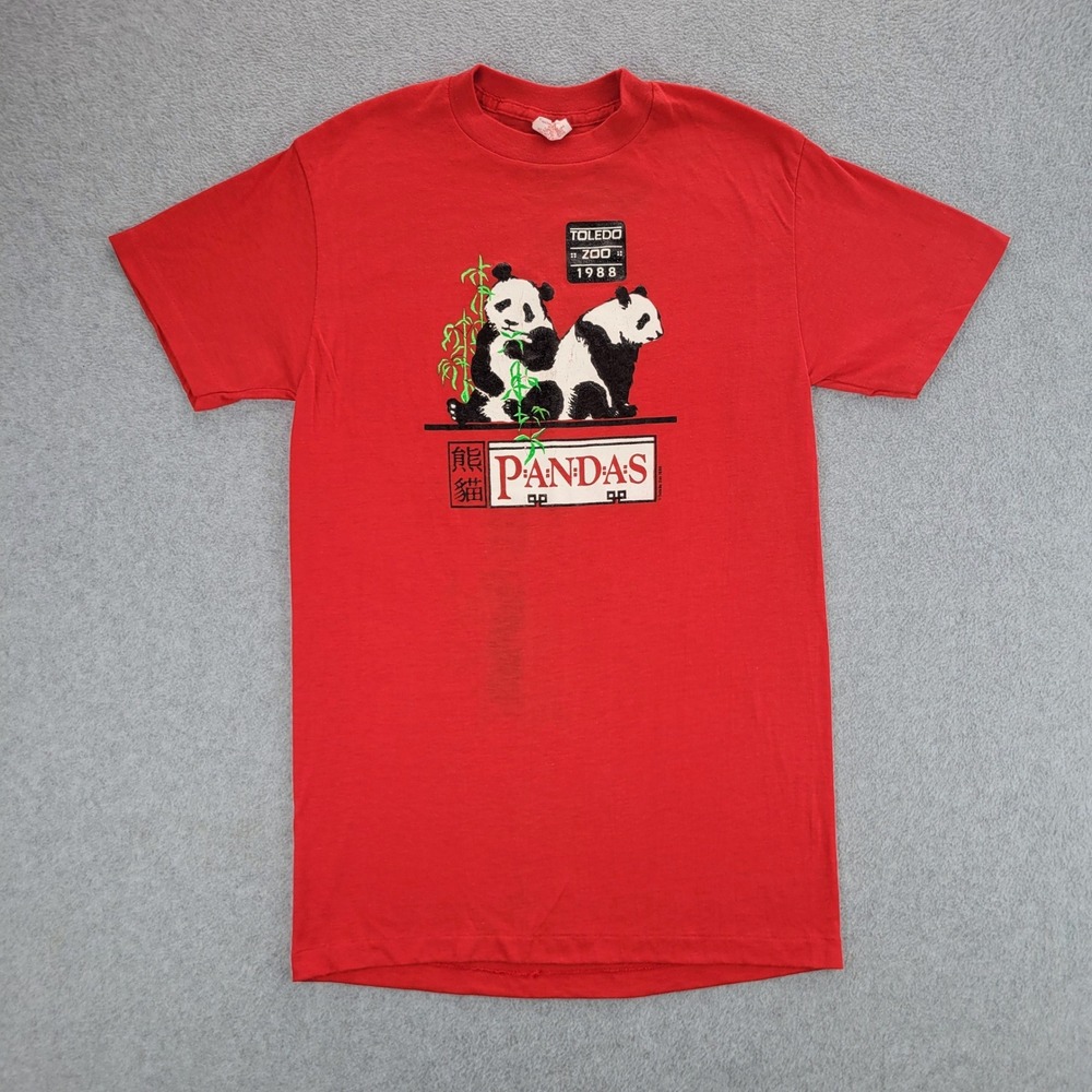 Royal First Class Panda T Shirt Mens Medium Red 1988‎ Toledo Zoo Vintage Graphic